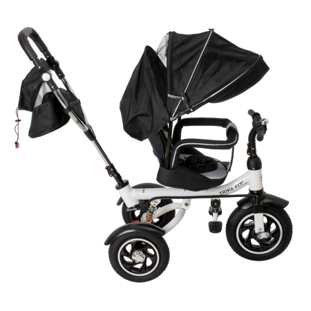Tricicleta 3in1 105x52x94 cm, sezut rotativ 360°, roti fara aer, copertina reglabila, negru [42]