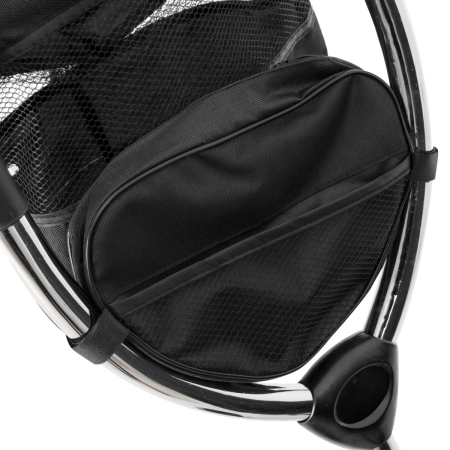 Tricicleta 3in1 105x52x94 cm, sezut rotativ 360°, roti fara aer, copertina reglabila, negru [20]