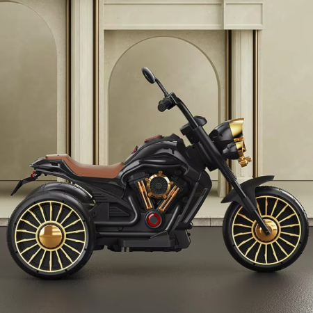 Tricicleta Electrica pentru Copii, , cu 2 Acumulatoare 380*2, 6V 4.5, Sistem Anti-Rasturnare, Sistem de Lumini si Sunet, 6-8 Ani, 93 x 48 x 63 cm, Negru [4]