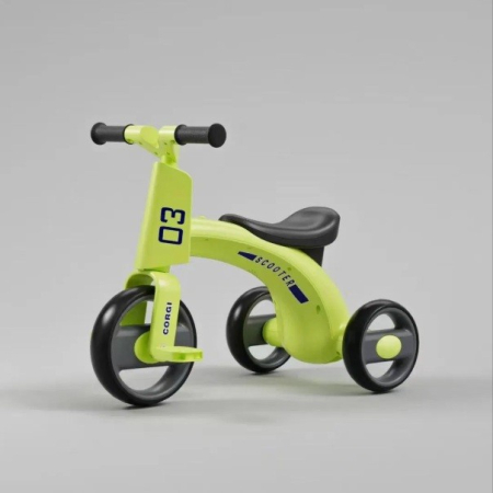 Tricicleta pentru Copii, , Exercitiu de Echilibru, pentru 1-6 Ani, Functie de Lumini si Sunete, cu Pedale, din Plastic, Roti Gonflabile, Greutate Portanta 60 kg, 57 x 36 x 47 cm, Verde [4]