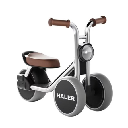 Masinute, Triciclete si Masinute Electrice - Tricicleta pentru Copii, , Exercitiu de Echilibru, pentru 1-6 Ani, Lumina LED, Fara Pedale, din Plastic, Roti 7.8 cm, Greutate Portanta 50 kg, 43 x 58 x 35 cm, Gri