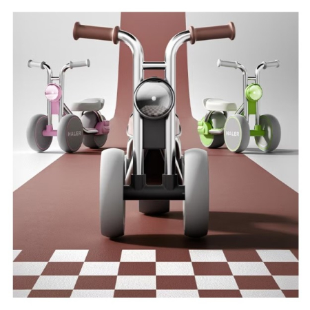 Tricicleta pentru Copii, , Exercitiu de Echilibru, pentru 1-6 Ani, Lumina LED, Fara Pedale, din Plastic, Roti 7.8 cm, Greutate Portanta 50 kg, 43 x 58 x 35 cm, Verde [2]