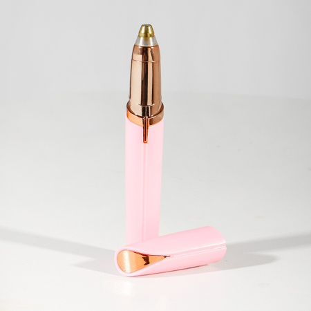 Accesorii Machiaj si Trimmere - Trimmer Facial, , pentru Sprancene, Incarcare USB, 1.5 x 13 cm, din ABS, Roz