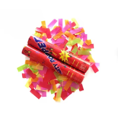Tub de Confetti, , Party Pooper, 40x5 cm, Confetii Asortate din Hartie, Multicolor [4]