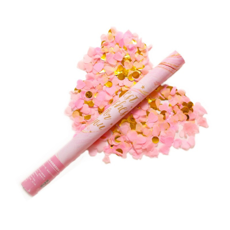 Confetti - Tun Confetti, , Best Wishes, Confetti Inimioare si Paiete, 60 x 5 cm, Roz Auriu