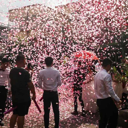 Tun Confetti, , Confetti Inimioare si Mesaj Love, 40 x 5 cm, Roz Alb [4]