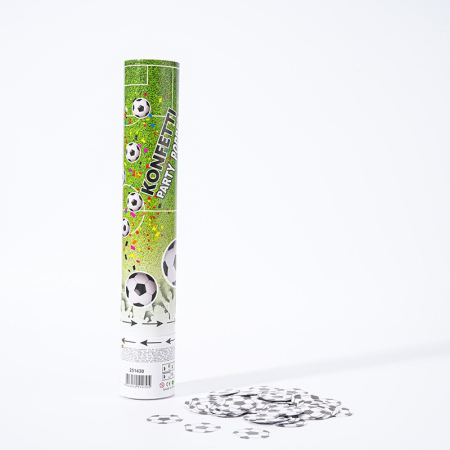 Tun Confetti, , Model Mingi de Fotbal, 40 cm, Ambalaj din Carton, Eliberare prin Rasucire, Alb Negru [2]