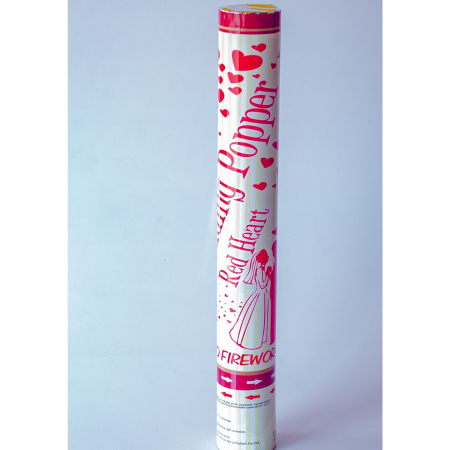 Tun Confetti, , Model Wedding Popper Inimi, 40 cm, Ambalaj din Carton, Eliberare prin Rasucire, Rosu [4]