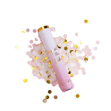 Confetti - Tun Confetti Petrecere, , Lungime 30 cm, Alb/Auriu