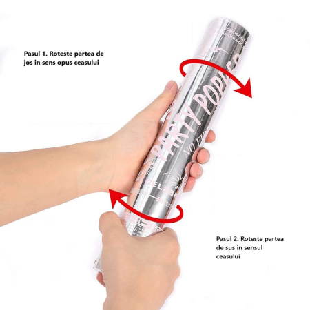 Tun Confetti Petrecere, , Lungime 30 cm, Argintiu [3]