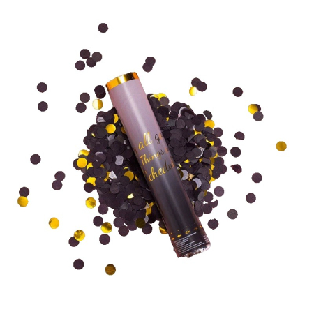 ✨TOATE PRODUSELE✨ - Tun Confetti Petrecere, , Lungime 30 cm, Negru/Auriu