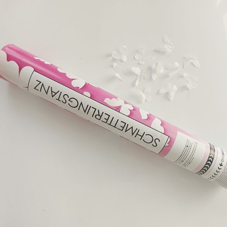 Tun de Confetti, , Confetti Cannon 40 cm, Model Fluturi din Hartie, Alb [6]