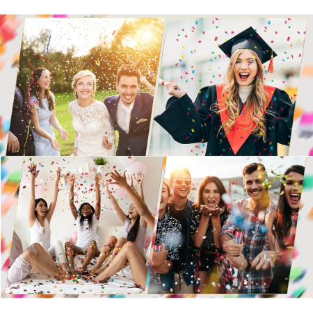 Tun de Confetti, , Party Popper 15 cm, Model Panglici din Folie, Multicolor [4]