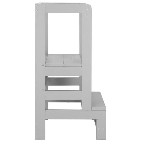 Turn de invatare inaltator multifunctional din lemn, platforma reglabila pe 3 inaltimi, 90x39x44 cm, gri [11]