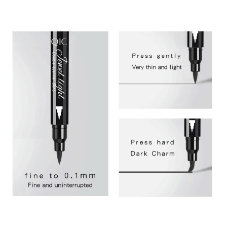 Tus Lichid pentru Ochi, , 2 Capete, Eyeliner si Stampila Inima, Pentru Ochi si Corp, 50 g, Rezistent la Apa, 12.7 x 3 cm, Negru [7]