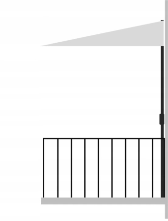 Umbrela balcon 270x250 cm, montaj pe perete, cu manivela si husa impermeabila, poliester 180g/mp, rosu [2]