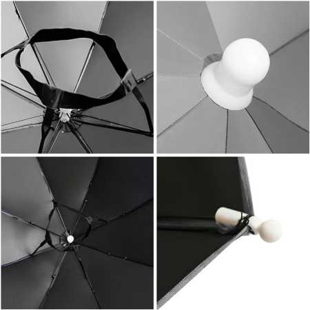 Umbrela de Cap, , Diametru 69 cm, Banda Elastica de Cap, Protectie UV/Ploaie, Albastru Deschis [4]