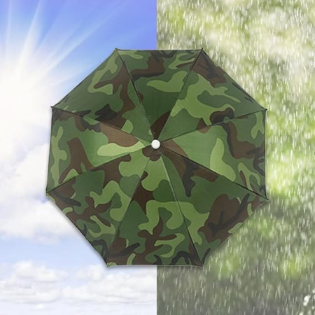 Umbrela de Cap, , Diametru 69 cm, Snur Reglabil de Cap, Protectie UV/Ploaie, Camuflaj [1]