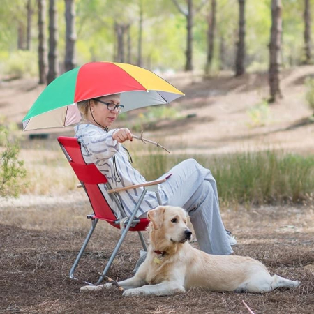 Umbrela de Cap, , Diametru 69 cm, Snur Reglabil de Cap, Protectie UV/Ploaie, Curcubeu [1]