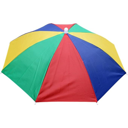 Umbrela de Cap, , Diametru 69 cm, Snur Reglabil de Cap, Protectie UV/Ploaie, Curcubeu [2]