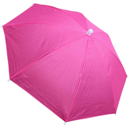 Umbrela de Cap, , Diametru 69 cm, Snur Reglabil de Cap, Protectie UV/Ploaie, Roz [5]