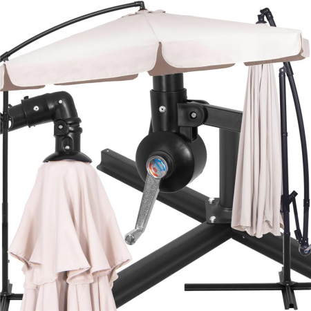 Umbrela de gradina cu brat lateral banana, cu husa, 300cm, bej [3]