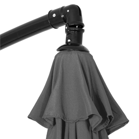 Umbrela de gradina cu brat lateral banana, cu husa, 300cm, gri [26]