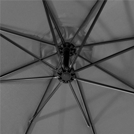 Umbrela de gradina cu brat lateral banana, cu husa, 300cm, gri [25]