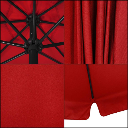 Umbrela de gradina cu brat lateral banana, cu husa, 300cm, rosu [22]