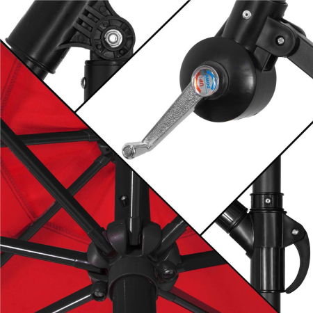 Umbrela de gradina cu brat lateral banana, cu husa, 300cm, rosu [27]