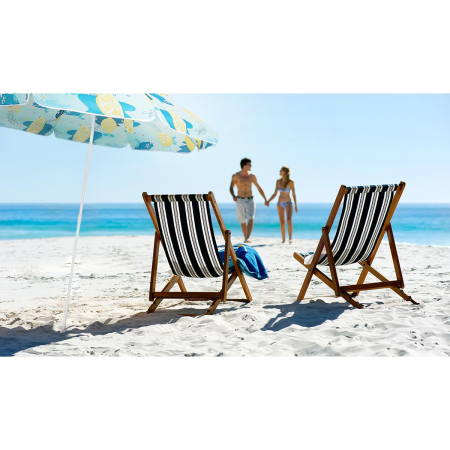 Umbrela de plaja 160 cm cu structura metalica, inclinare reglabila si husa transport, albastru si galben [3]