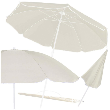 Umbrela de plaja pliabila cu inclinare reglabila, diametru 160 cm, bej [7]