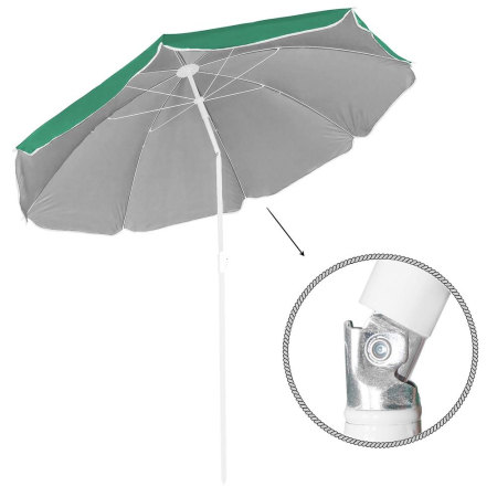 Umbrela de plaja pliabila cu inclinare reglabila, diametru 160 cm, verde [20]