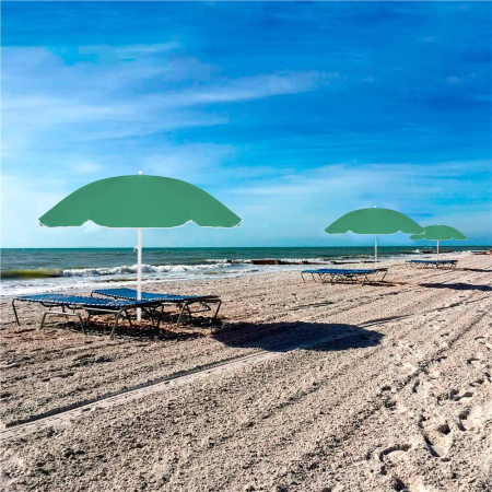 Umbrela de plaja pliabila cu inclinare reglabila, diametru 160 cm, verde [15]