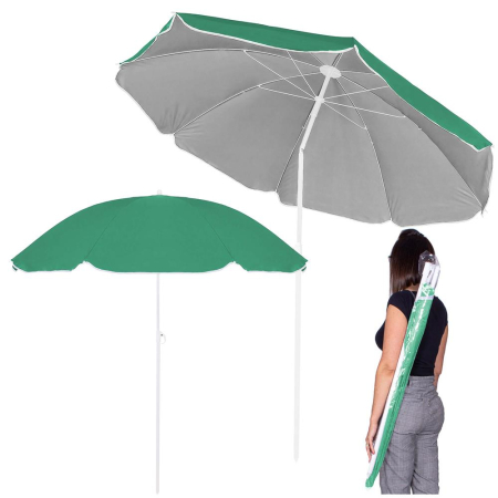 Umbrela de plaja pliabila cu inclinare reglabila, diametru 160 cm, verde [3]