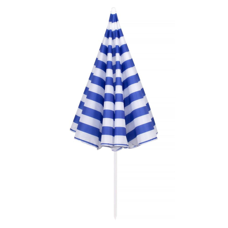 Umbrela de plaja pliabila cu inclinare reglabila, diametru 180 cm, albastru si alb [6]