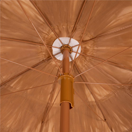 Umbrela de plaja tip hawai pliabila, cu inaltime si unghi reglabil, structura metalica, 160 cm, maro [22]