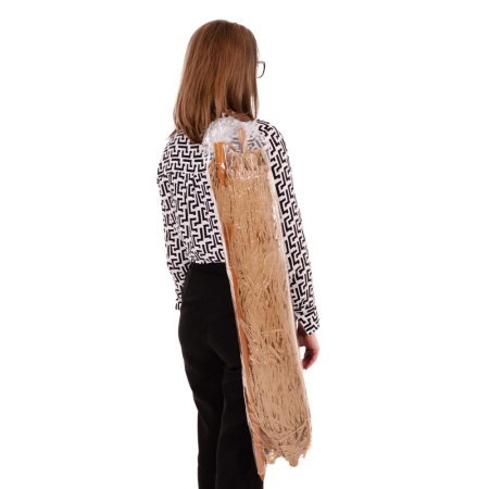 Umbrela de plaja tip hawai pliabila, cu inaltime si unghi reglabil, structura metalica, 160 cm, maro [28]