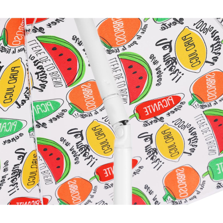 Umbrela plaja 180 cm cu imprimeu fructe, structura otel, reglabila pe inaltime si inclinare, multicolor [11]