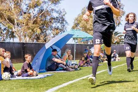 Umbrela plaja 3in1 215x205 cm, cu paravan lateral, fereastra si husa transport, material UV, albastru [9]