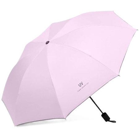 Pelerine, Umbrele si Accesorii - Umbrela, , Protectie UV Soare, Protectie Ploaie, Pliabila, din Vinil si Otel, 96 x 67 cm, Roz