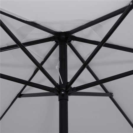 Umbrela terasa gradina, cu manivela si inclinare, diametru 260cm, gri [6]