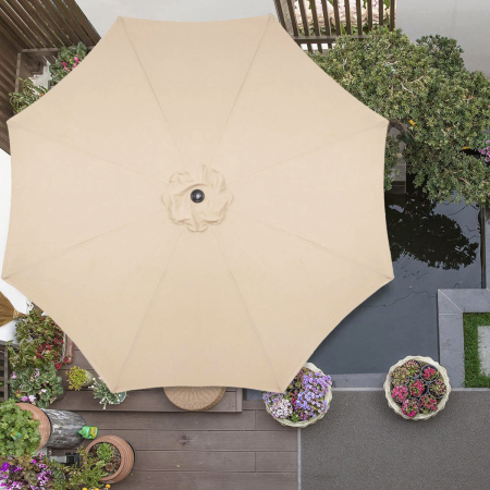 Umbrela terasa gradina, cu manivela si inclinare, diametru 300cm, Taupe [19]