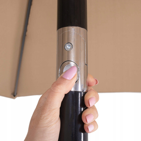 Umbrela terasa gradina, cu manivela si inclinare, diametru 300cm, Taupe [14]