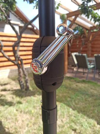 Umbrela terasa gradina, cu manivela si inclinare, diametru 300cm, Taupe [4]