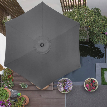 Umbrela terasa gradina, cu manivela si inclinare, GU21, diametru 260cm, gri antracit [1]