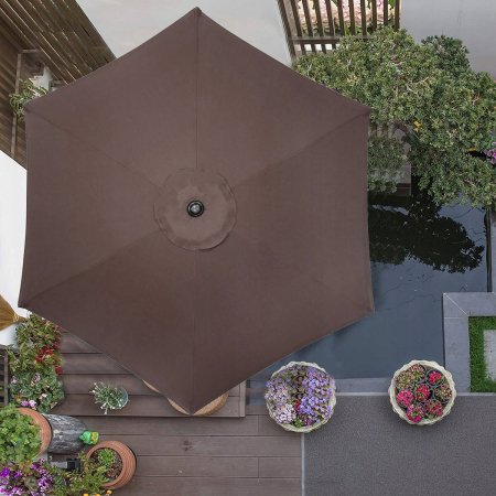 Umbrela terasa gradina, cu manivela si inclinare, GU23, diametru 260cm, maro [7]