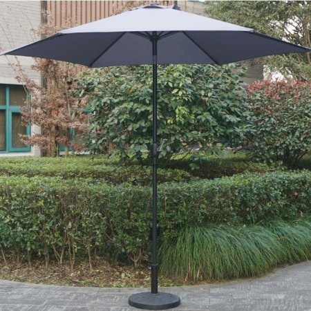 Umbrela Terasa/Gradina , Inaltime 2,5 m, Diametru 2.30 m, Manivela/Inclinare, Gri [3]