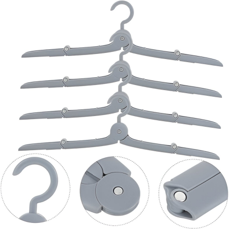 Umeras Pliabil de Calatorie, , Mini Cuier Portabil pentru Haine, Suport de Uscare, 14x7x1.4cm, Gri [6]