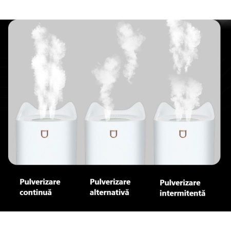 Umidificator cu duza dubla, , de capacitate mare 3L, roz [4]